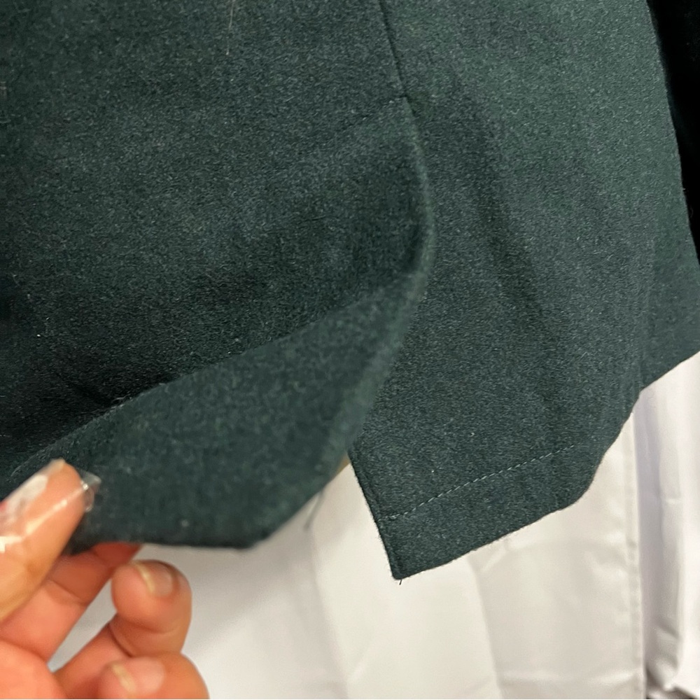 Merona Women’s Double Breasted Lined Green Wool Blend Jacket Size S W/pockets - Picture 6 of 12